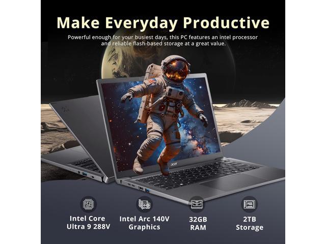 Acer Aspire 14 AI 14' WUXGA Touchscreen Laptop, Intel Core Ultra 9 288V, 32GB LPDDR5X, 2TB Storage(1TB SSD+1TB Docking Station Set), Intel Arc...