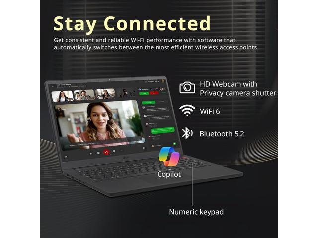 LG Gram Book 15.6 FHD Touchscreen Laptop, Intel Core Ultra7 255U, 32GB DDR5, 3TB Storage(2TB SSD+1TB Docking Station Set), Intel Graphics, Numeric...