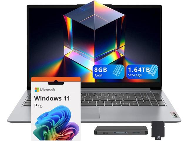 Lenovo IdeaPad 1 15.6' HD Laptop, Intel Celeron N4500, 8GB RAM, 1.64TB Storage(512GB SSD+128GB eMMC+1TB Docking Station), Intel UHD Graphics, 1...