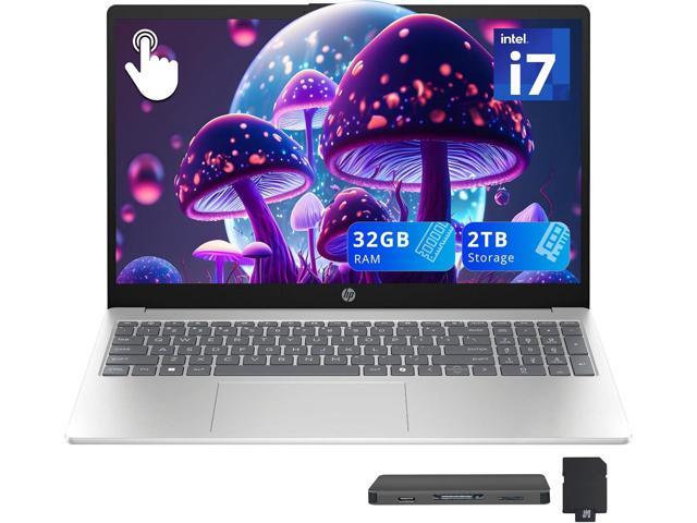 HP 15.6' FHD Touchscreen Laptop, Intel Core i7-1355U, 32GB RAM, 2TB Storage(1TB SSD+1TB Docking Station Set), Intel Iris Xe Graphics, Numeric...
