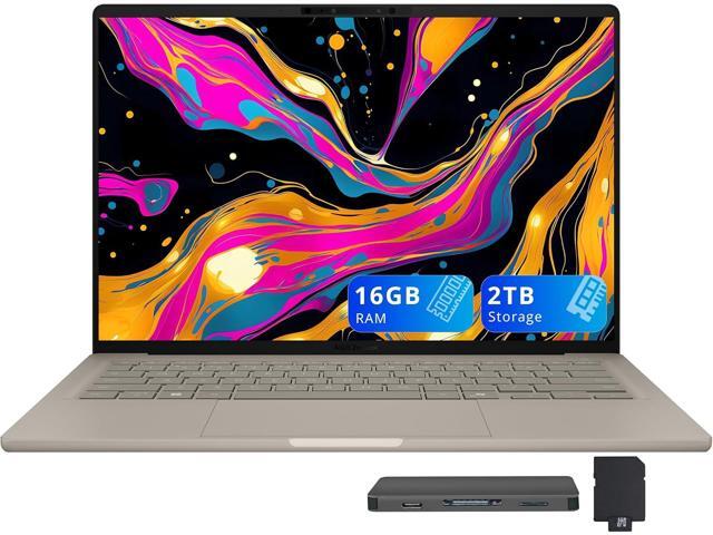ASUS Zenbook 14' FHD+ OLED Laptop, Snapdragon X Plus X1P-42-100, 16GB RAM, 2TB Storage(1TB SSD+1TB Docking Station), Qualcomm Adreno Graphics,...