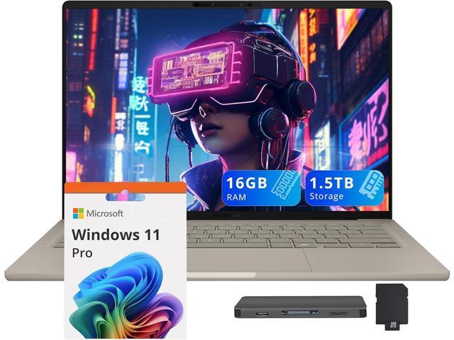 ASUS Zenbook 14' FHD+ OLED Laptop, Snapdragon X Plus X1P-42-100, 16GB RAM, 1.5TB Storage(512GB SSD+1TB Docking Station), Qualcomm Adreno Graphics,...