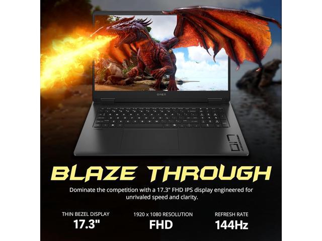 HP Omen 17 17.3' 144Hz FHD Gaming Laptop, AMD Ryzen AI 9 365, 32GB RAM, 2TB Storage (1TB SSD+1TB Docking Station Set), NVIDIA GeForce RTX 5060,...