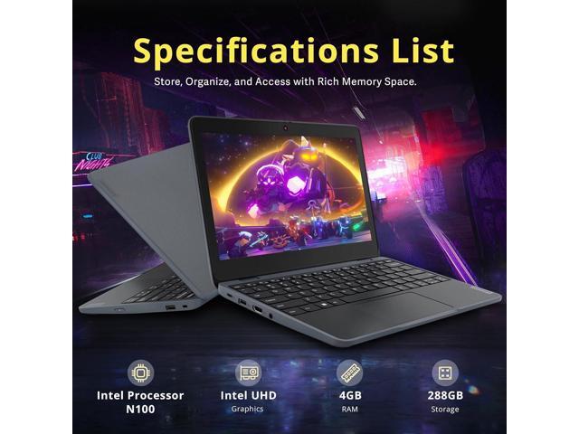 Lenovo 100w Gen 4 11.6' HD Laptop, Intel Processor N100, 4GB LPDDR5, 288GB Storage (128GB SSD + 160GB Docking Station Set), Intel UHD Graphics,...