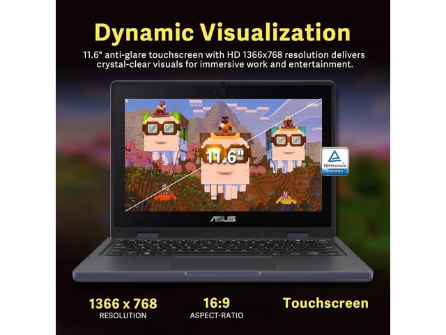 ASUS BR1102FGA 11.6' 2-in-1 Touchscreen Laptop, Intel Celeron N100, 4GB RAM, 1.12TB Storage (128GB SSD+1TB Docking Station Set), Intel UHD...