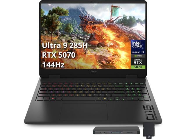 HP Omen 16 Slim 16' FHD+ 144Hz Gaming Laptop, Intel Ultra 9 285H, NVIDIA GeForce RTX 5070, 32GB DDR5, 3TB Storage(2TB SSD+1TB Docking Station Set),...