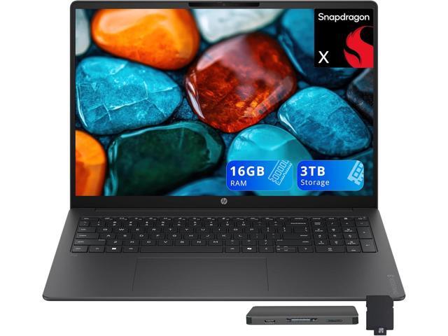 HP OmniBook 3 16' 2K Laptop, Snapdragon X X1-26-100, 16GB LPDDR5X, 3TB Storage (2TB SSD+1TB Docking Station Set), AMD Radeon 740M, Copilot+ PC,...