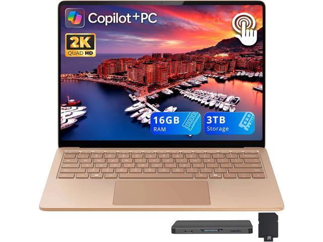Microsoft Surface 13.8' 2K Touchscreen Laptop, Snapdragon X Elite X1E-80-100, 16GB RAM, 3TB Storage (2TB SSD+1TB Docking Station Set), Backlit.