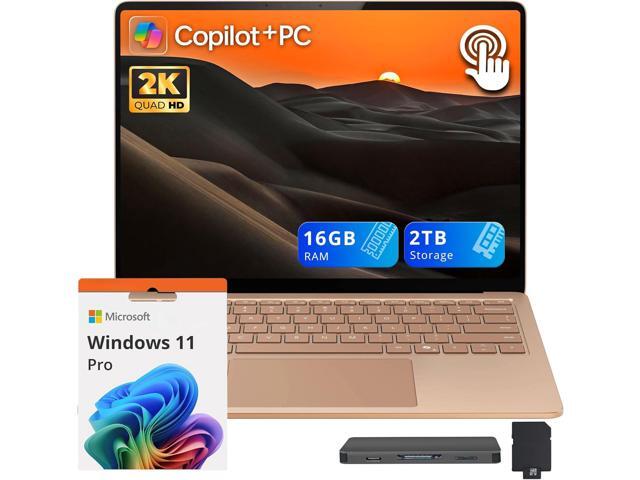 Microsoft Surface 13.8' 2K Touchscreen Laptop, Snapdragon X Elite X1E-80-100, 16GB RAM, 2TB Storage (1TB SSD+1TB Docking Station Set), Backlit.