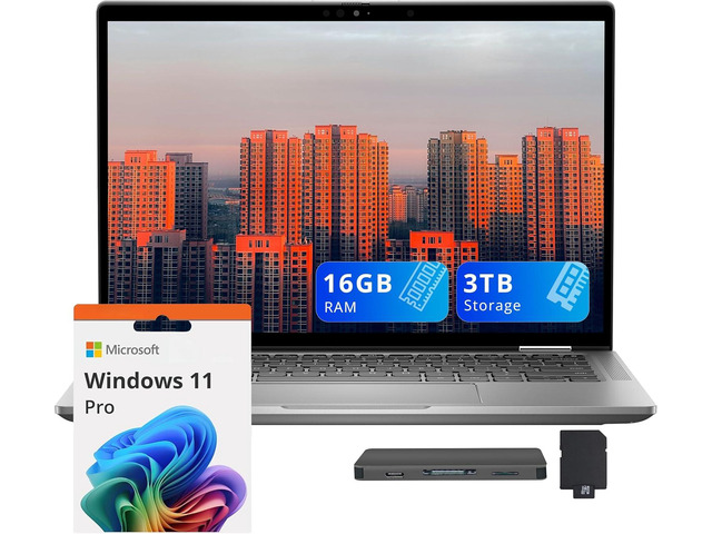 Dell Latitude 7450 14' FHD+ Lightweight Business Laptop, Intel Core Ultra 7 165H, 16GB RAM, 3TB Storage (2TB SSD+1TB Docking Station), Backlit...