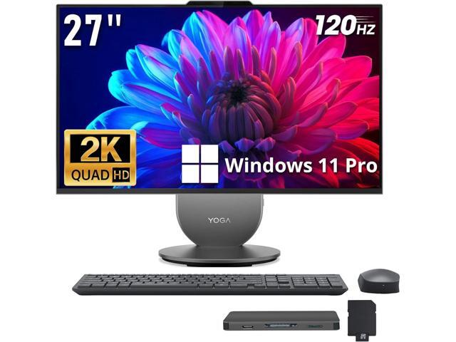 Lenovo Yoga 27' QHD IPS+120Hz All-in-One Desktop, Intel Ultra 7 255H, 16GB LPDDR5X, 1.5TB Storage (512GB SSD+1TB Docking Station), Intel Arc.