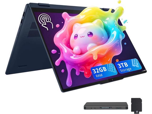 Lenovo Flex IdeaPad 5i 2-in-1 16' WUXGA Touchscreen Laptop, Intel Ultra 7 255U, 32GB RAM, 3TB Storage (2TB SSD+1TB Docking Station Set), Backlit...