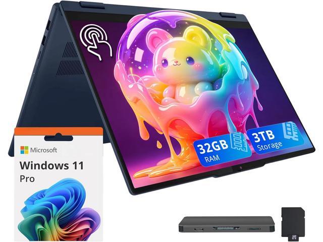 Lenovo IdeaPad 5i 2-in-1 16' WUXGA Touchscreen Laptop, Intel Ultra 7 255U, 32GB RAM, 3TB Storage (2TB SSD+1TB Docking Station Set), Backlit.