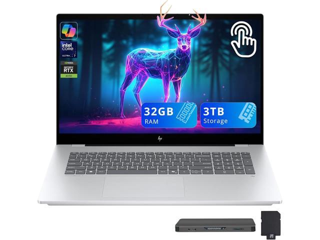 HP OmniBook 7 17.3' FHD Touchscreen Laptop, Intel Core Ultra 7 258V, NVIDIA GeForce RTX 4050, 32GB RAM, 3TB Storage (2TB SSD+1TB Docking Station.
