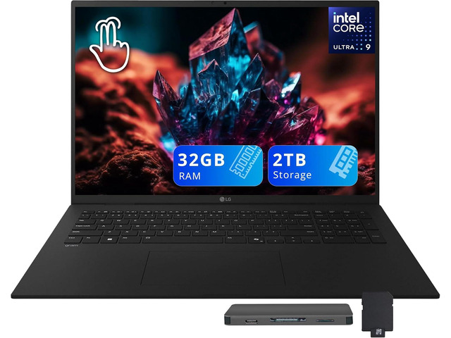 LG Gram 17' WQXGA Touchscreen Laptop, Intel Ultra 9 288V, 32GB RAM, 2TB Storage (1TB SSD+1TB Docking Station), Intel Arc Graphics, Backlit...