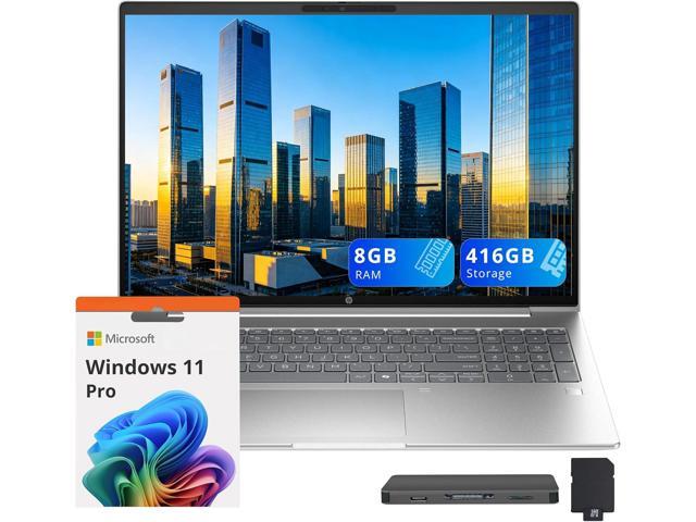 HP ProBook 4 G1a AI 16' WUXGA IPS Laptop, Ryzen 5 230, 8GB RAM, 416GB Storage (256GB SSD+160GB Docking Station Set), AMD Radeon 760M, Backlit...