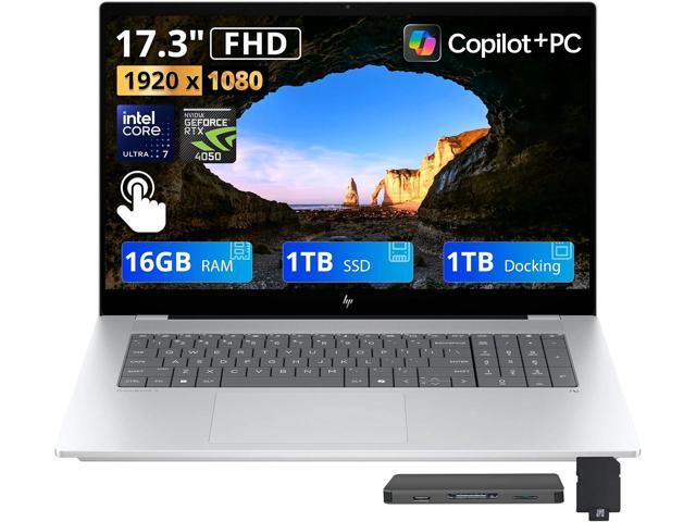 HP OmniBook X 17.3' FHD Touchscreen AI Laptop, Intel Ultra 7 256V, 16GB DDR5, 2TB Storage (1TB SSD+1TB Docking Station), GeForce RTX 4050, Backlit...