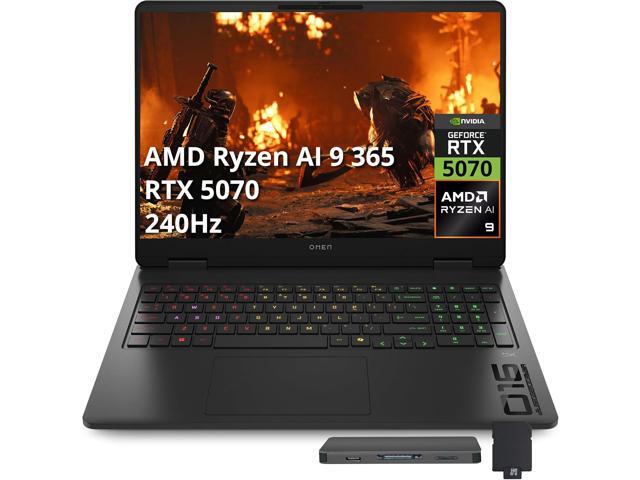 HP OMEN 16 16' WQXGA 240Hz IPS Gaming Laptop, AMD Ryzen AI 9 365, NVIDIA GeForce RTX 5070 8GB, 64GB DDR5, 3TB Storage(2TB SSD+1TB Docking Station...