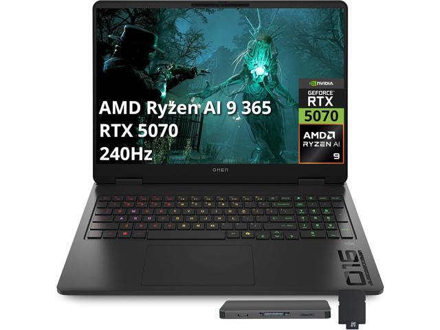 HP OMEN 16 16' WQXGA 240Hz IPS Gaming Laptop, AMD Ryzen AI 9 365, NVIDIA GeForce RTX 5070 8GB, 64GB DDR5, 5TB Storage(4TB SSD+1TB Docking Station...