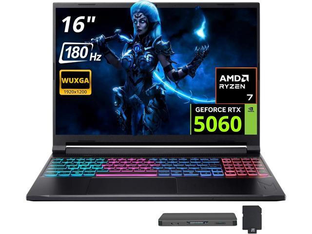 Acer Nitro V 16S AI 16' 180 Hz Gaming Laptop,AMD Ryzen 260,64GB RAM,4TB SSD+1TB Dock Set,GeForce RTX 5060,RGB 4 Zones Backlight,Win 11 Pro,Black