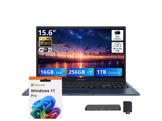 ASUS Vivobook 15.6' FHD Laptop, Intel Core 3 100U, 16GB DDR5, 1.25TB Storage (256GB SSD + 1TB Docking Station Set), Intel Graphics, Number Pad,...