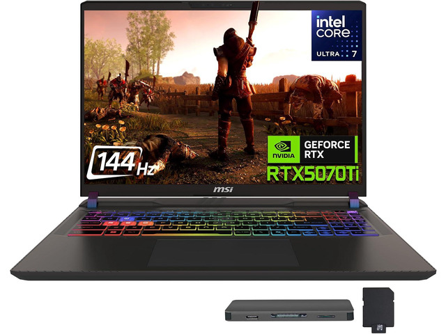 msi Vector 16 HX AI 16' FHD+ Gaming Laptop, Intel Core Ultra 7 255HX, RTX 5070Ti 12GB GDDR7, 64GB DDR5, 5TB Storage(4TB SSD+1TB Docking Station...