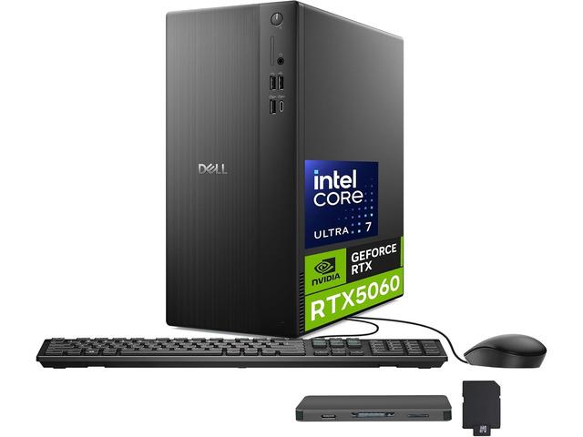Dell ECT 1250 Tower Desktop, Intel Core Ultra 7 265F, 64GB DDR5, 5TB Storage (4TB SSD+1TB Docking Station Set), NVIDIA GeForce RTX 5060, Keyboard &...
