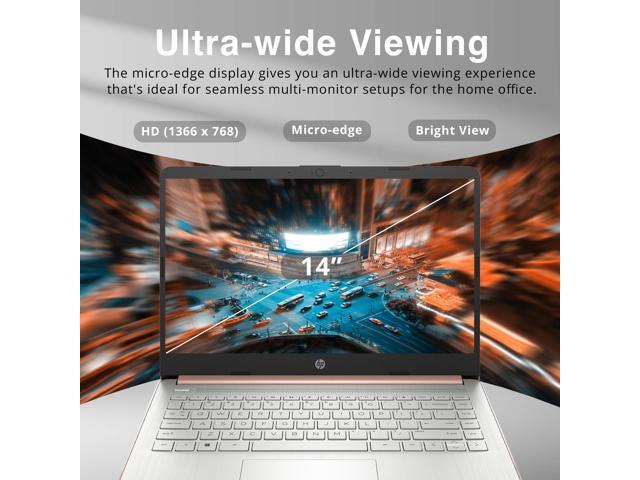 HP Premium 14' Stream HD Laptop, Intel Celeron N4120 CPU, 16GB RAM, 64GB eMMC, Webcam, UHD Graphics, Bluetooth, WiFi, HDMI, 1 Year Office 365, Win...