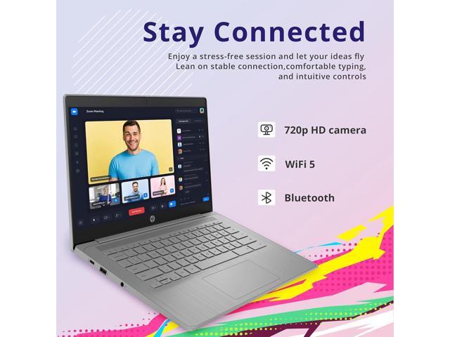 HP Chromebook 14' HD Laptop, Intel Celeron N4120, 4GB LPDDR4, 64GB eMMC, Intel UHD Graphics 600, Webcam, Bluetooth, Wi-Fi, Long Battery Life,...
