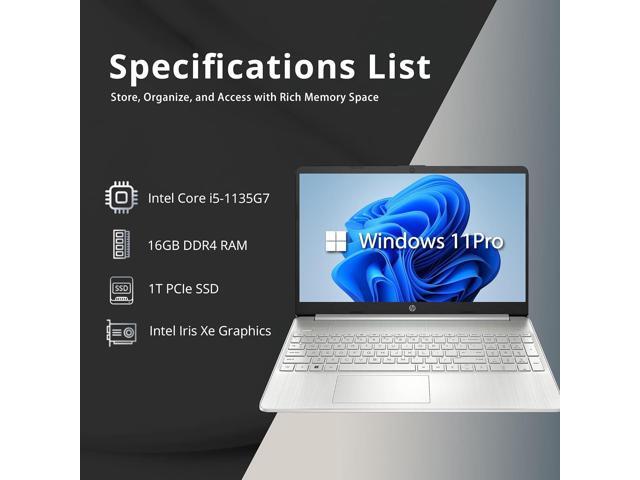 HP 15.6' FHD Business Laptop, Intel Core i5-1135G7, 16GB DDR4 RAM, 1TB PCIe SSD, Intel Iris Xe Graphics, Numpad, Webcam, Wi-Fi 5, Bluetooth,...