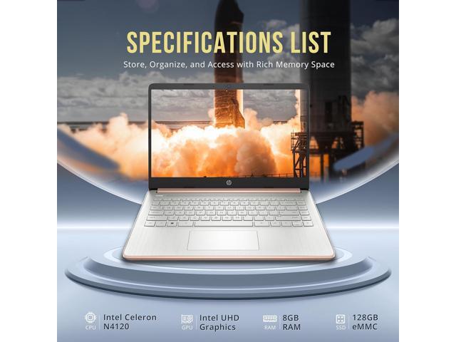 HP Stream 14' HD BrightView Laptop, Intel Celeron N4120, 8GB RAM, 256GB Storage (128GB Emmc+ 128GB USB Card), Intel UHD Graphics, 720p Webcam,...
