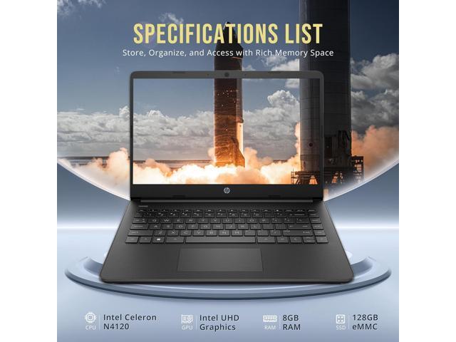 HP Stream 14' HD BrightView Laptop, Intel Celeron N4120, 8GB RAM, 256GB Storage (128GB Emmc+ 128GB USB Card), Intel UHD Graphics, 720p Webcam,...