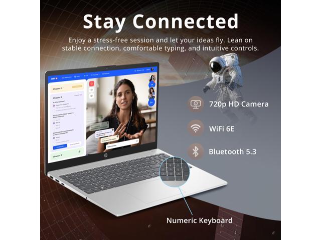 HP 15.6' HD Touchscreen Laptop, Intel i3-1215U, 32GB RAM, 1TB PCIe SSD, Number Pad, HD Webcam, Fast Charge, Intel UHD Graphics, Win 11, Silver,...