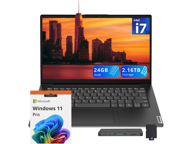 Lenovo V14 14' FHD Business Laptop, Intel i7-13620H, 24GB DDR4 RAM, 2.16TB Storage(2TB SSD+160GB Docking Station Set), Intel UHD Graphics, Wi-Fi 6,...