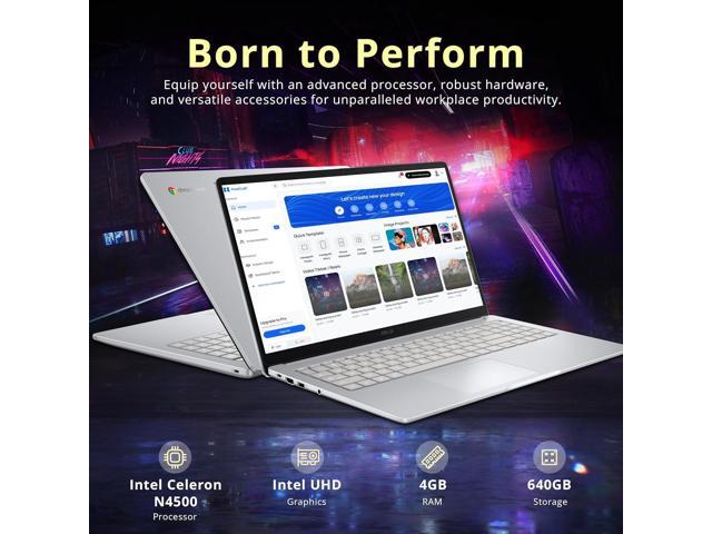 ASUS Chromebook CX15 15.6' FHD IPS Laptop, Intel Celeron N4500, 4GB RAM, 640GB Storage (128GB eMMC+512GB Docking Station Set), Intel UHD Graphics,...