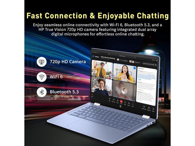 HP Chromebook x360 14' FHD Touchscreen Laptop, Intel Processor N100, 4GB RAM, 224GB Storage(64GB eMMC+160GB Docking Station Set), Intel UHD...