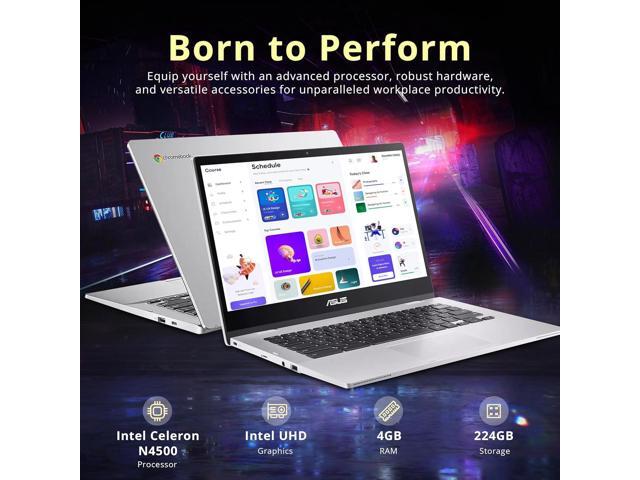 ASUS Chromebook CX1 14' FHD Anti-Glare Laptop, Intel Celeron N4500, 4GB RAM, 224GB Storage (64GB eMMC+160GB Docking Station Set), Intel UHD...
