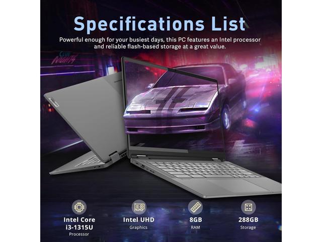 Lenovo IdeaPad Flex 5i 14' WUXGA 2-in-1 Touchscreen Chromebook, Intel i3-1315U, 8GB RAM, 288GB Storage(128GB eMMC+160GB Docking Station), UHD...