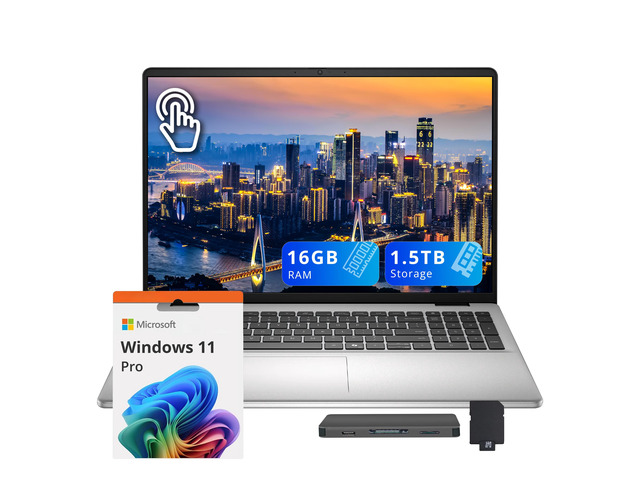 Dell Inspiron 16'' FHD+ Touchscreen Laptop, Intel Core 5 120U, 16GB RAM, 1.5TB Storage(512GB SSD+1TB Docking Station Set), Intel Graphics, Backlit...