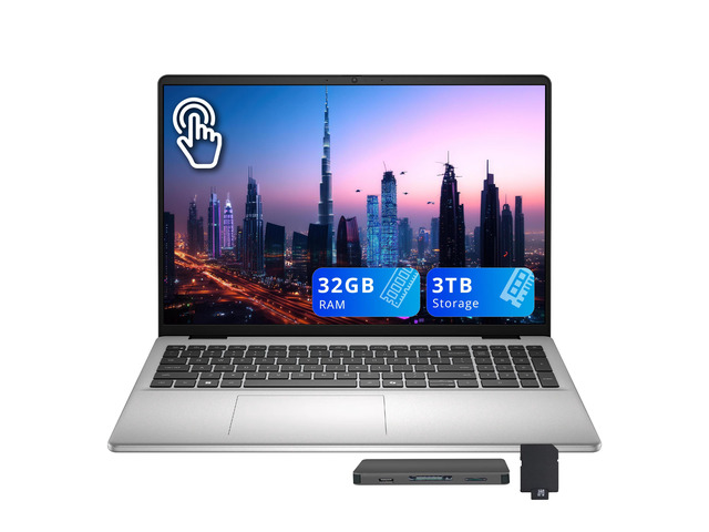 Dell Inspiron 16'' FHD+ Touchscreen Laptop, Intel Core 5 120U, 32GB RAM, 3TB Storage(2TB SSD+1TB Docking Station Set), Intel Graphics, Backlit...