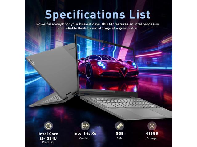 Lenovo IdeaPad Flex 5i 14' WUXGA 2-in-1 Touchscreen Chromebook, Intel Core i5-1334U, 8GB RAM, 416GB Storage (256GB SSD+160GB Docking Station),...