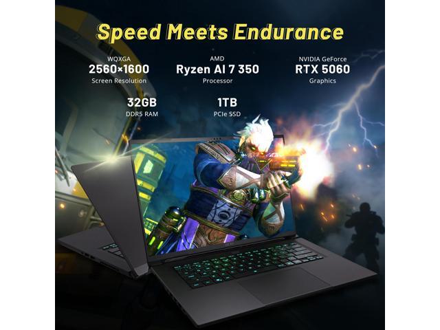 GIGABYTE AERO X16 16' WQXGA 165Hz Gaming Laptop, AMD Ryzen Al 7 350, 32GB DDR5, 2TB Storage(1TB SSD+1TB Docking Station Set), GeForce RTX 5060, RGB...