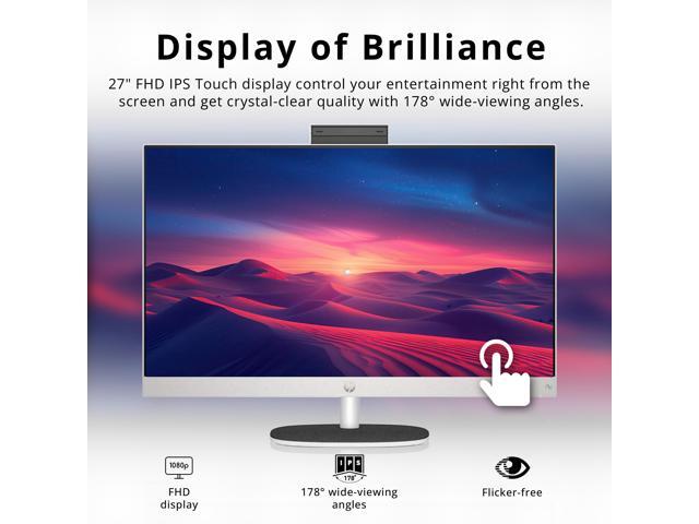 HP 27' FHD Touchscreen All-in-One Desktop, AMD Ryzen AI 7 350, 64GB DDR5, 5TB Storage (4TB SSD+1TB Docking Station Set), AMD Radeon 680M, Keyboard...