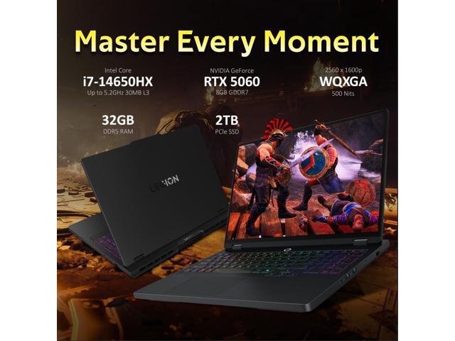 Lenovo Legion Pro 5i 16' WQXGA 240Hz Gaming Laptop, Intel i7-14650HX, 32GB DDR5, 3TB Storage(2TB SSD+1TB Docking Station), GeForce RTX 5060, RGB...