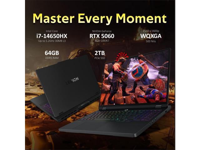 Lenovo Legion Pro 5i 16' WQXGA 240Hz Gaming Laptop, Intel i7-14650HX, 64GB DDR5, 3TB Storage(2TB SSD+1TB Docking Station), GeForce RTX 5060, RGB...