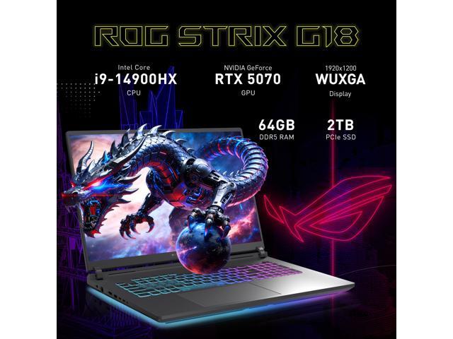 ASUS ROG Strix G18 18' WUXGA 144Hz Gaming Laptop, Intel i9-14900HX, 64GB DDR5, 3TB Storage(2TB SSD+1TB Docking Station), GeForce RTX 5070, RGB...