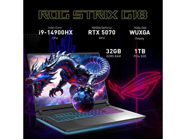 ASUS ROG Strix G18 18' WUXGA 144Hz Gaming Laptop, Intel i9-14900HX, 32GB DDR5, 2TB Storage(1TB SSD+1TB Docking Station), GeForce RTX 5070, RGB...