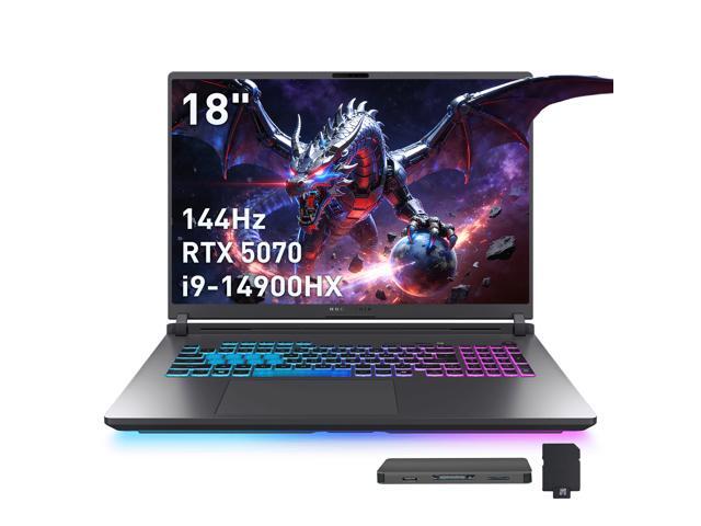 ASUS ROG Strix G18 18' WUXGA 144Hz Gaming Laptop, Intel i9-14900HX, 16GB DDR5, 2TB Storage(1TB SSD+1TB Docking Station), GeForce RTX 5070, RGB...