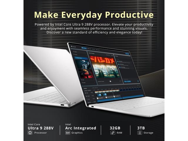 Dell XPS 13.4' 3K OLED Touchscreen Laptop, Intel Core Ultra 9 288V, 32GB DDR5, 3TB Storage (2TB SSD+1TB Docking Station Set), Intel Arc Graphics,...