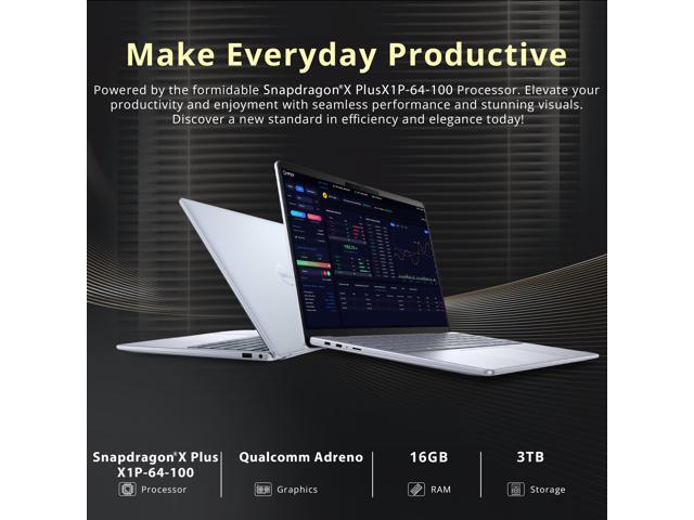 Dell Inspiron 14 Plus 14' 2.5K Touchscreen Laptop, Snapdragon X Plus X1P-64-100, 16GB DDR5, 3TB Storage(2TB SSD+1TB Docking Station), Qualcomm...